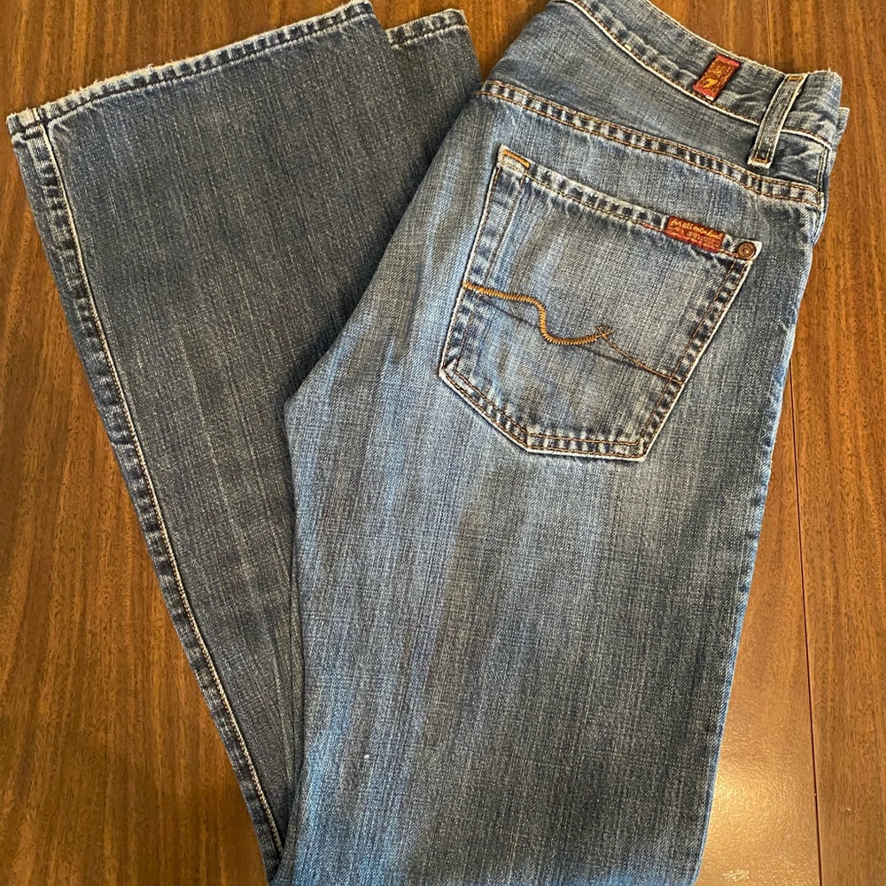 7 For All Mankind Blue Boot Cut Jeans Classic Style